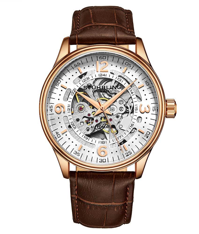 White Dial / Rose Case / Brown Band