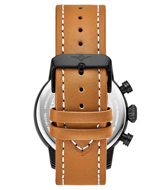 Black Dial / Black Case / Tan Band