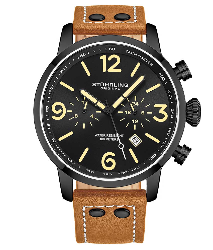Black Dial / Black Case / Tan Band