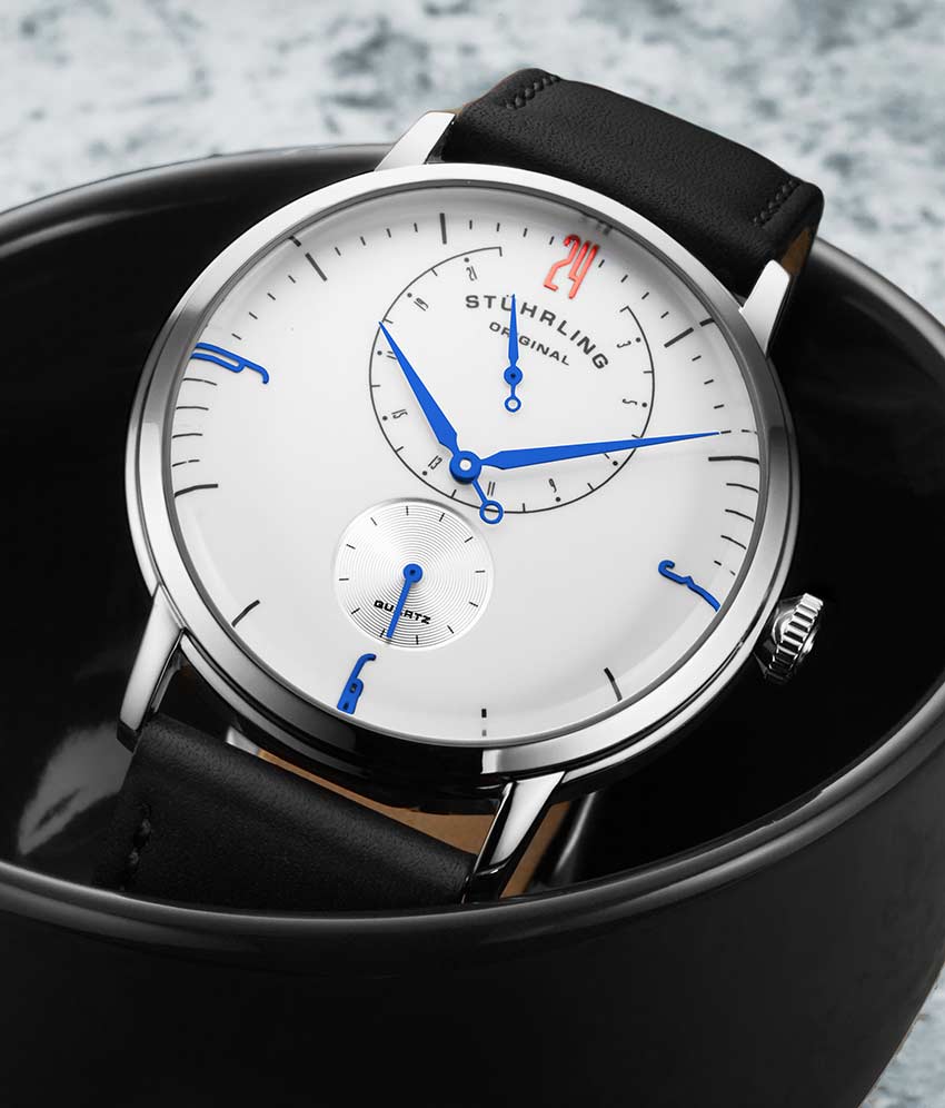 White Dial / Silver Case / Black Band
