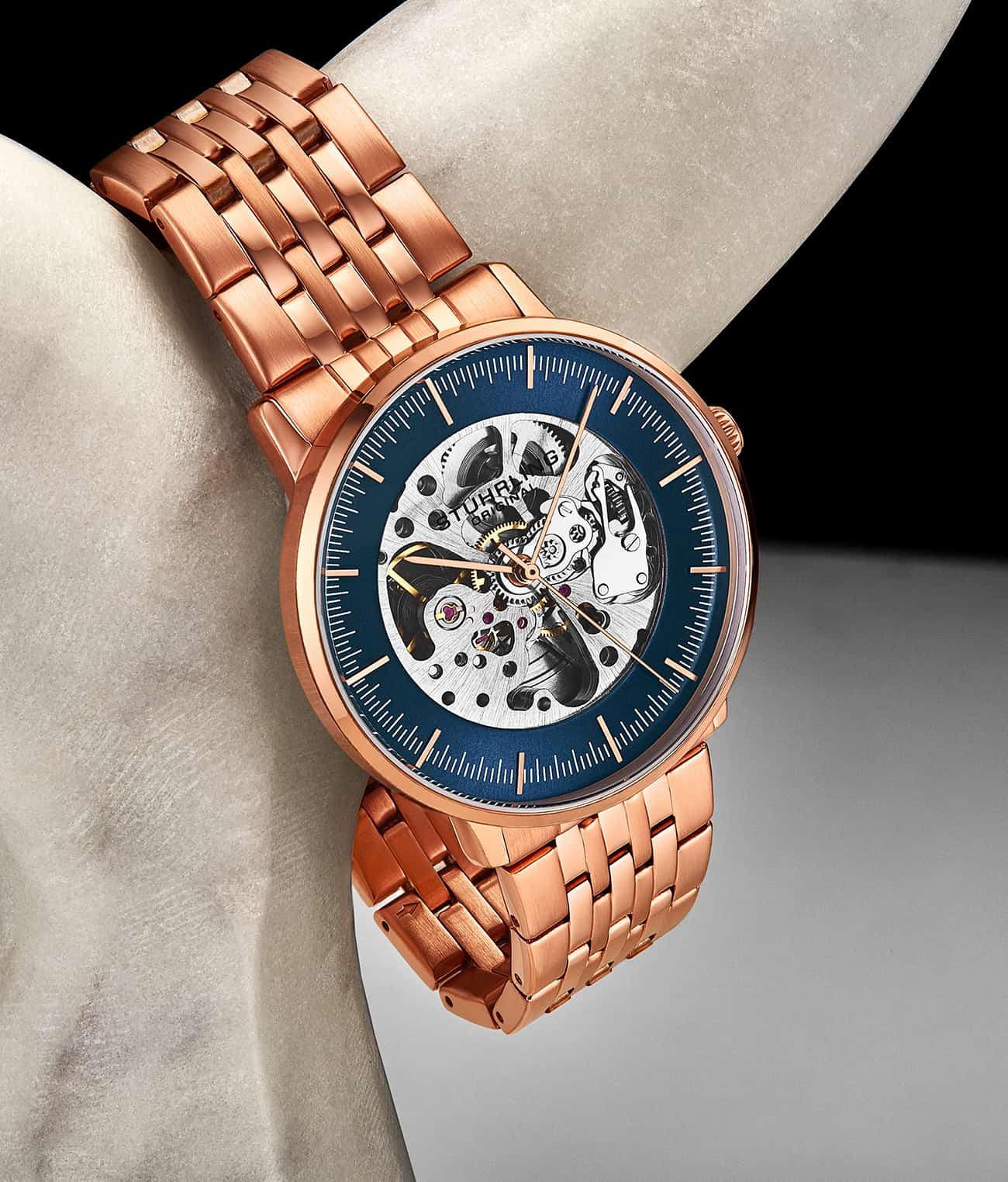 Blue Dial / Rose Case / Rose Band