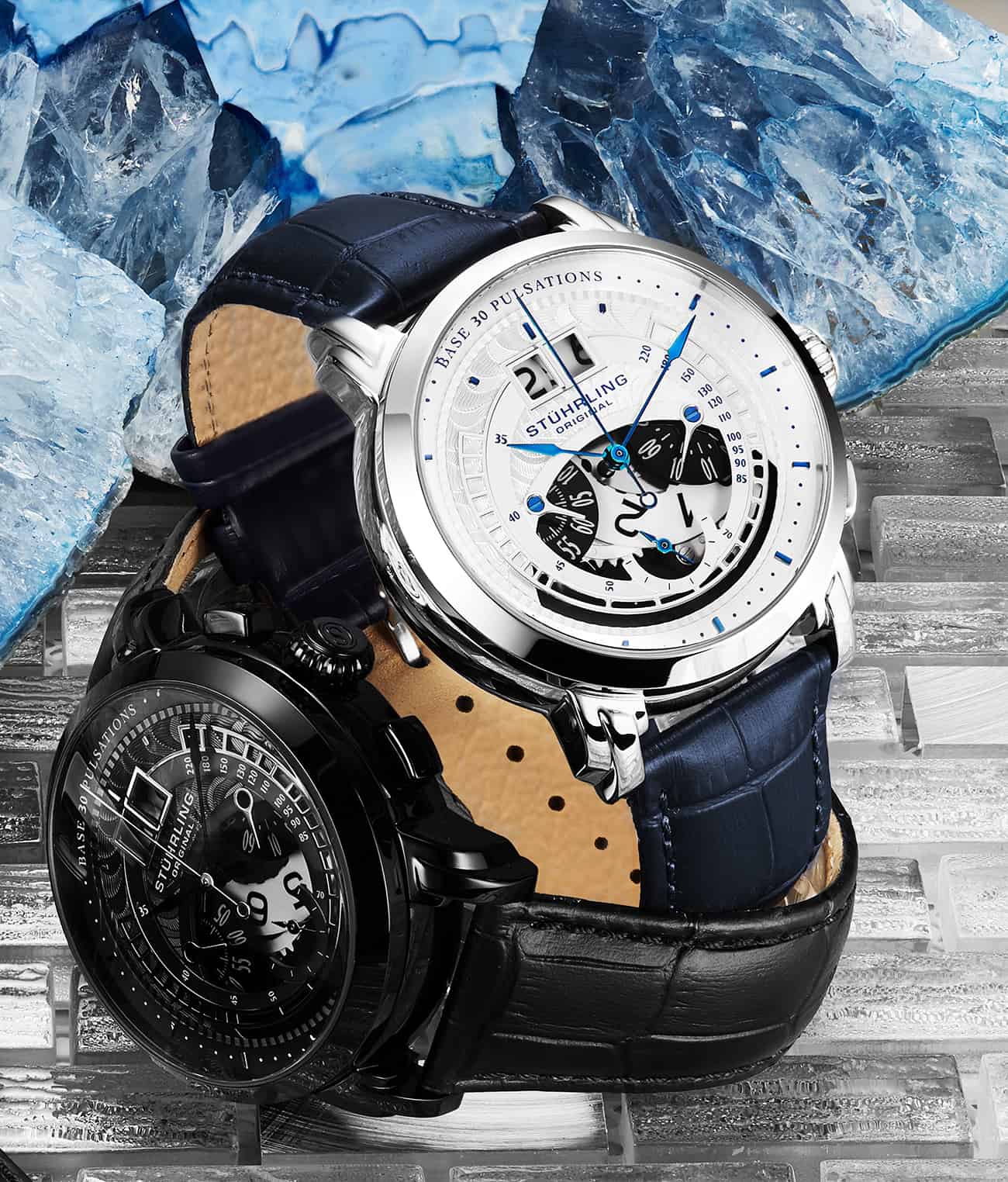 Silver Dial / Silver Case / Blue Band
