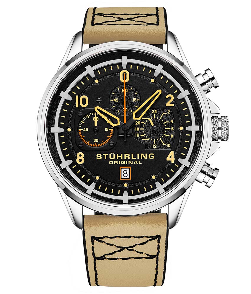 Black Dial / Silver Case / Beige Band