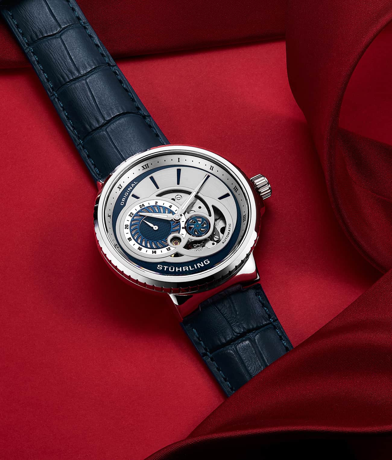 Silver Dial / Silver Case / Blue Band