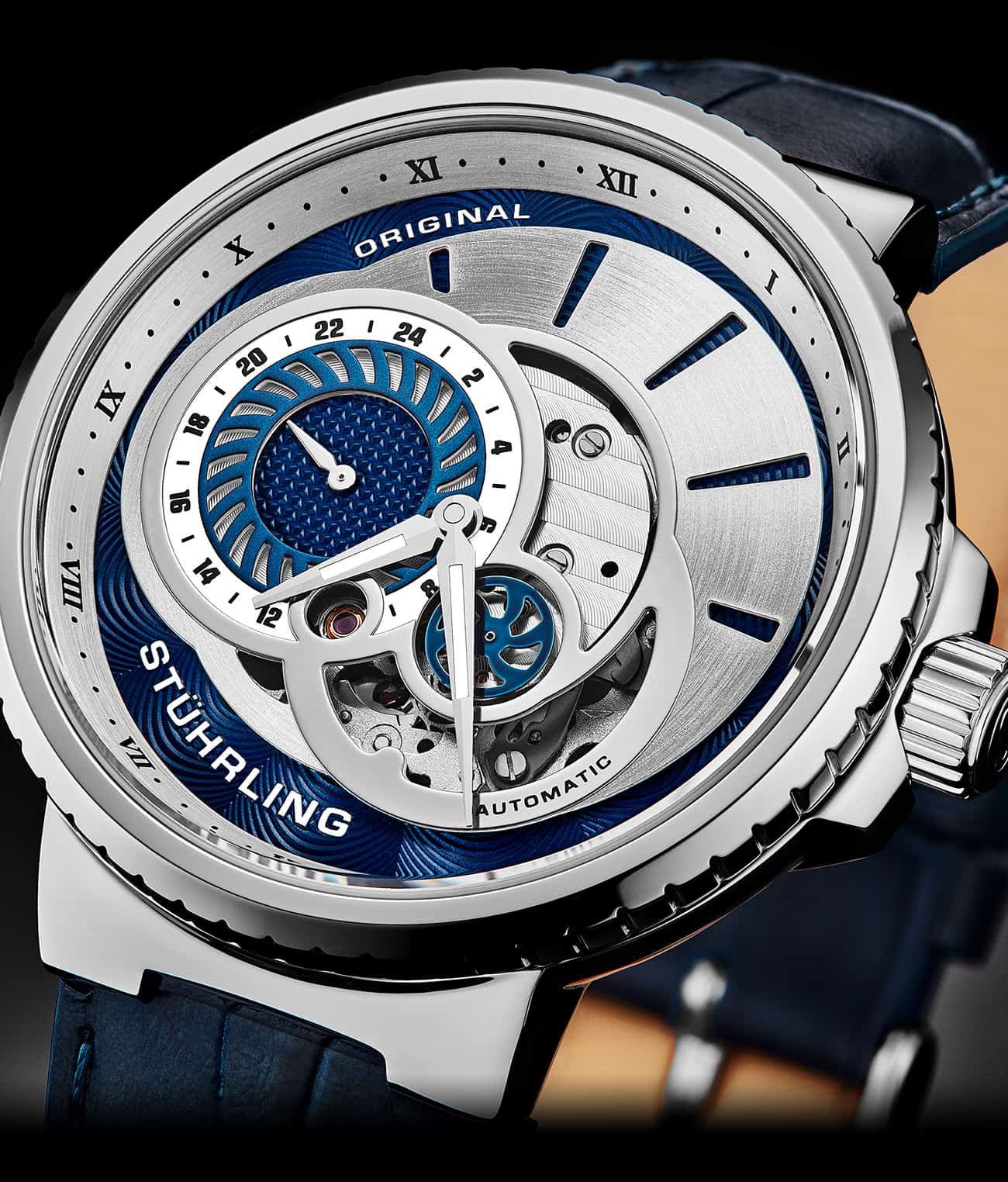 Silver Dial / Silver Case / Blue Band