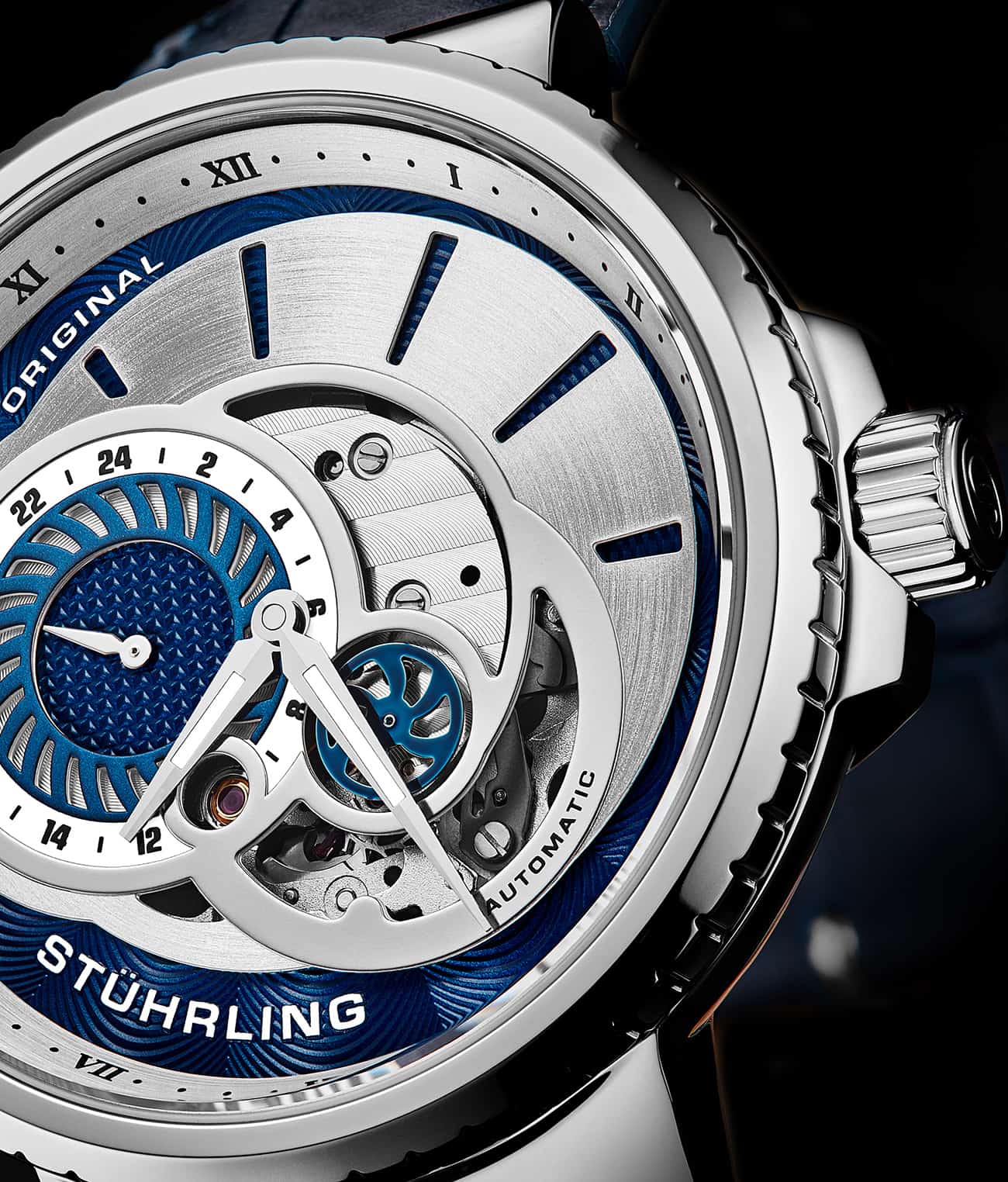 Silver Dial / Silver Case / Blue Band