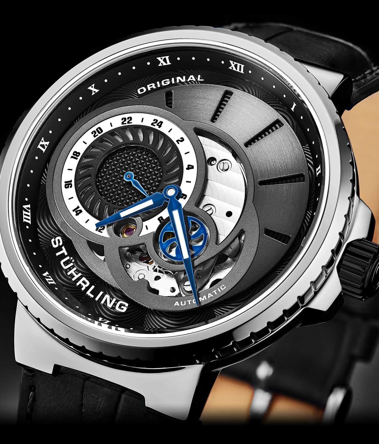 Black Dial / Silver Case / Black Band