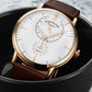  White Dial / Rose Case / Brown Band