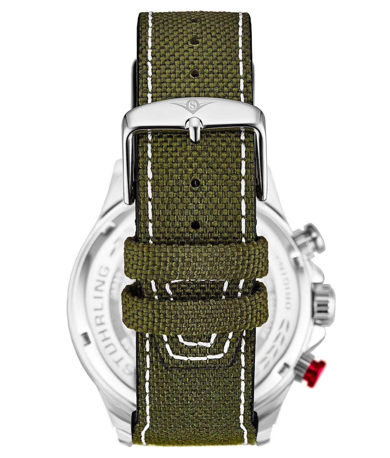 Green Dial / Silver Case / Green Leather Strap Silver Tang Buckle