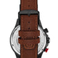 Grey Dial / Black Case / Brown Leather Strap Black Tang Buckle