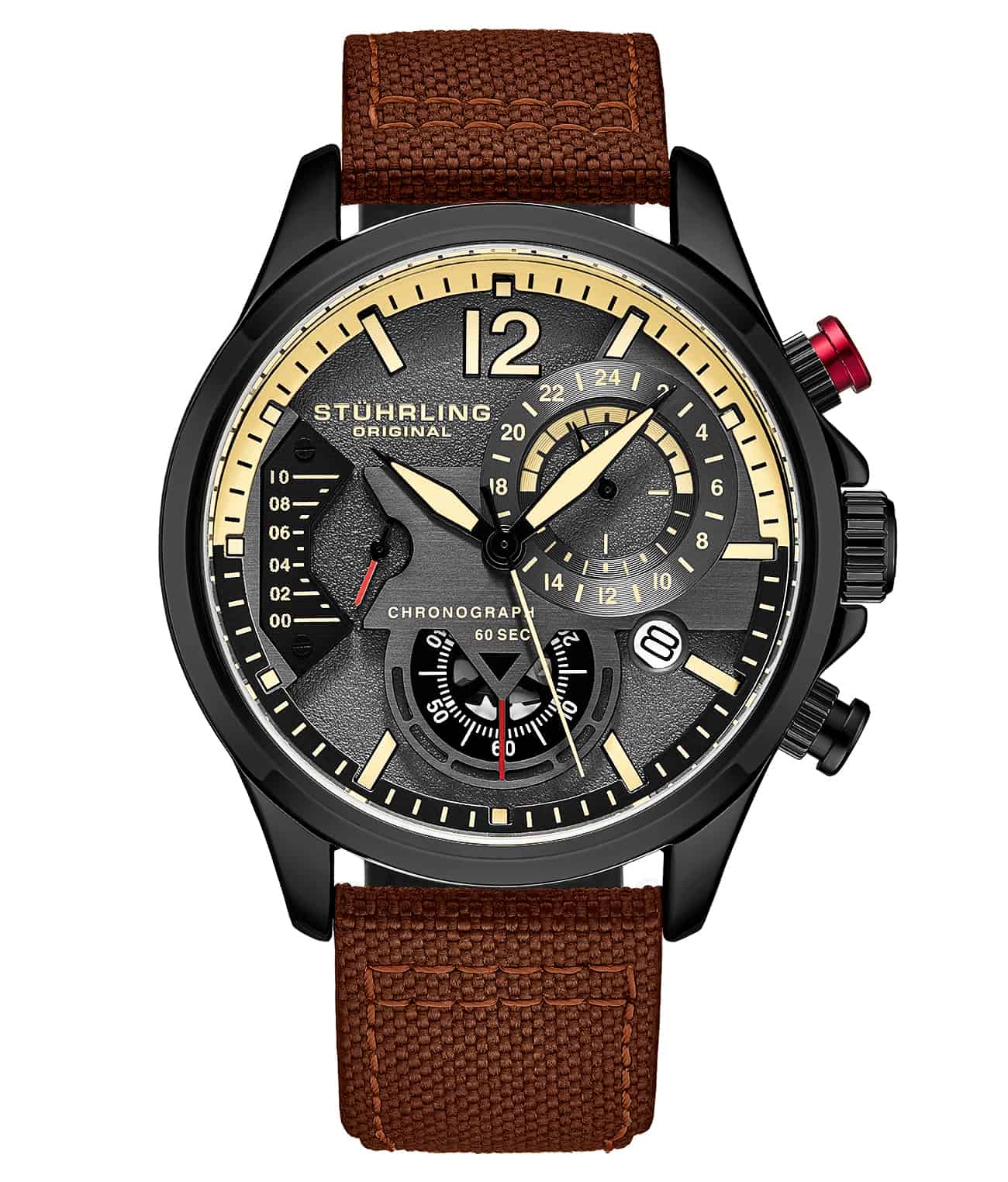 Grey Dial / Black Case / Brown Leather Strap Black Tang Buckle
