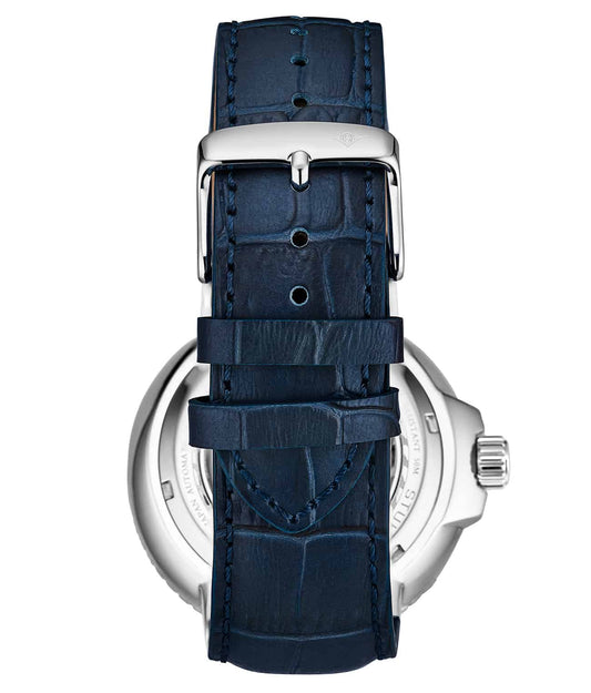  Silver Dial / Silver Case / Blue Band